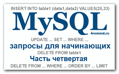 MySQL запросы для начинающих — часть четвертая